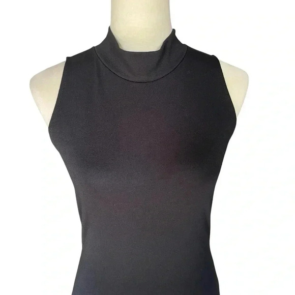 Zara Trafaluc Cutout Stretch Sleeveless Turtleneck Midi Black Dress Women Size M - Picture 4 of 6